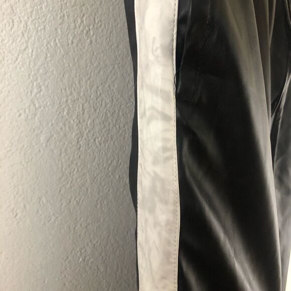 Boohoo Faux Leather Sports Stripe Panel Pants size 8 - Picture 6 of 8